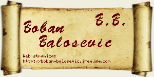 Boban Balošević vizit kartica